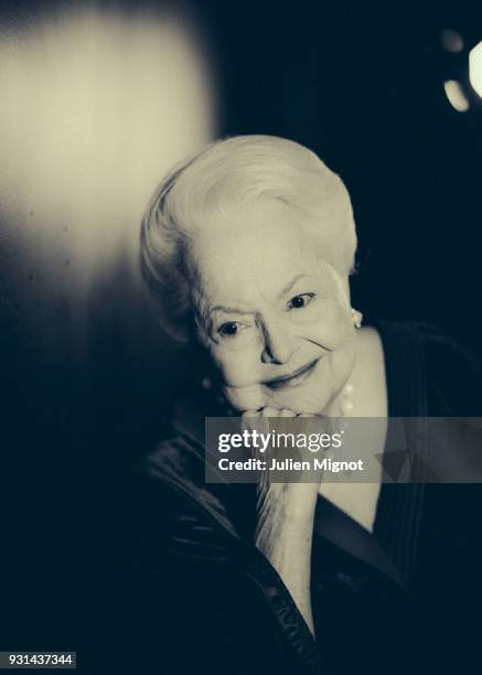 Dame Olivia Mary de Havilland is photographed for The New York Times on February 2018 in Paris, France.