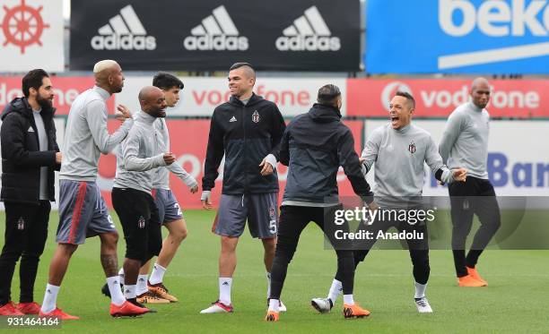 Anderson Talisca , Vagner Love , Necip Uysal , Pepe , Ricardo Quaresma , Adriano Correia , Ryan Babel , Jeremain Lens and Oguzhan Ozyakup attend a...