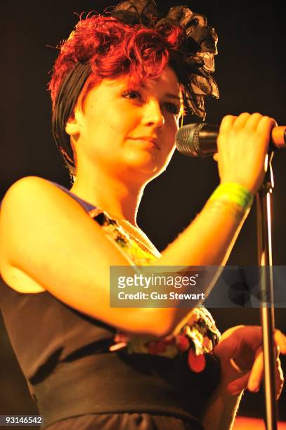 Stine Bramsen of Alphabeat performs on stage as part of Mencap's Little Sound Sessions at the Union Chapel on November 17, 2009 in London, England.