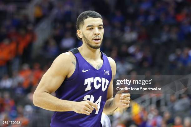 Horned Frogs guard Kenrich Williams in the second half of a quarterfinal game in the Big 12 Basketball Championship between the TCU Horned Frogs and...