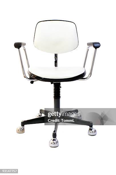 bureau chair isolated on white background - head rest stock pictures, royalty-free photos & images