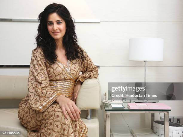 Bollywood actress Katrina Kaif poses during a profile shoot, in New Delhi.