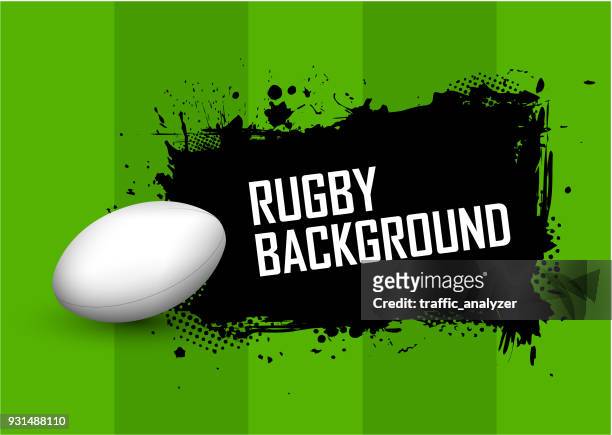 ilustraciones, imágenes clip art, dibujos animados e iconos de stock de fondo de rugby - pelota de rugby