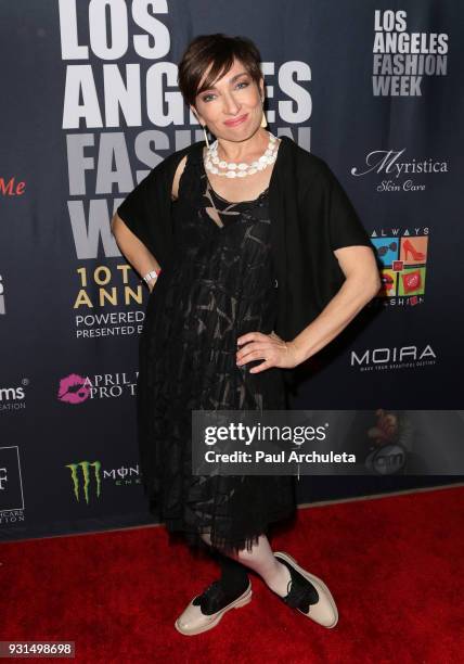 Actress Naomi Grossman attends the Domingo Zapata Fashion Show at the Los Angeles Fashion Week 10th season anniversary at The MacArthur on March 12,...