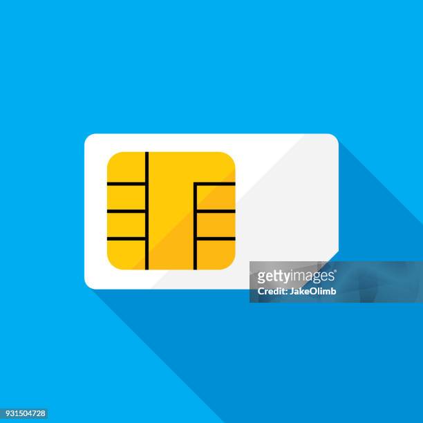 sim card icon flat - smart card stock illustrations