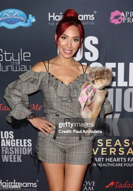 Reality TV Personality Farrah Abraham attends the Domingo Zapata Fashion Show at the Los Angeles Fashion Week 10th season anniversary at The...