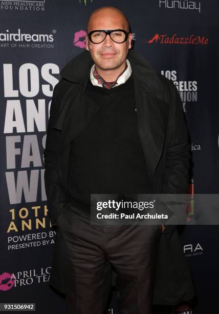 Actor Billy Zane attends the Domingo Zapata Fashion Show at the Los Angeles Fashion Week 10th season anniversary at The MacArthur on March 12, 2018...