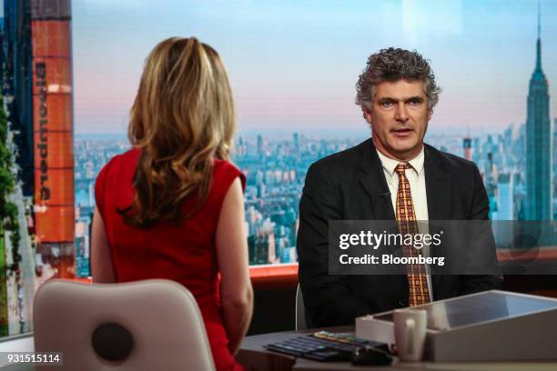 Dominic Konstam, managing director of Deutsche Bank Securities Inc., speaks during a Bloomberg Television interview in New York, U.S., on Tuesday,...