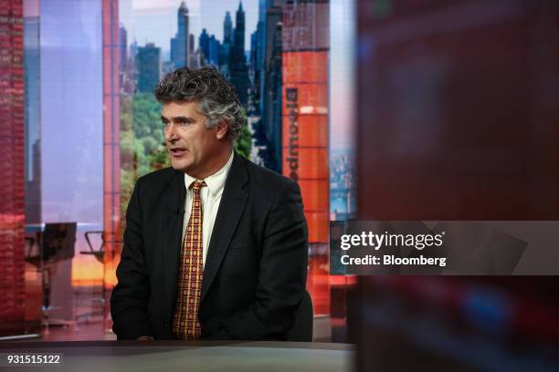 Dominic Konstam, managing director of Deutsche Bank Securities Inc., speaks during a Bloomberg Television interview in New York, U.S., on Tuesday,...