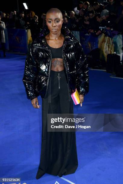 Laura Mvula attends the European Premiere of 'A Wrinkle In Time' at BFI IMAX on March 13, 2018 in London, England.