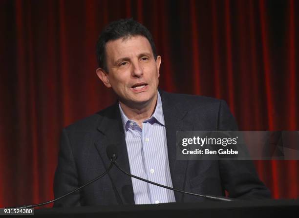 Editor of The New Yorker David Remnick speaks onstage during the Ellie Awards 2018 on March 13, 2018 in New York City.