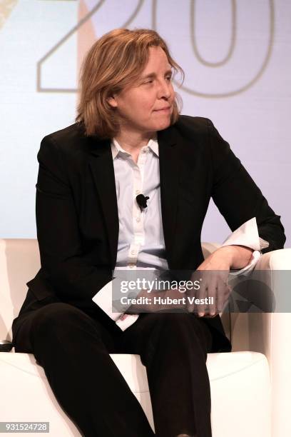 Megan Smith speaks onstage at Democratizing AI for Individuals & Organizations during SXSW at Austin Convention Center on March 13, 2018 in Austin,...