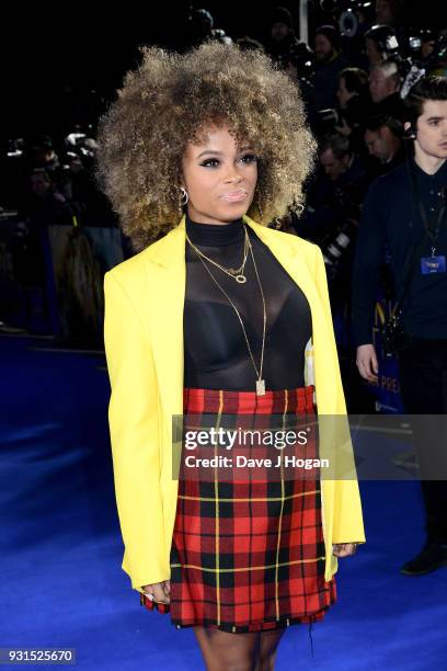 Fleur East attends the European Premiere of 'A Wrinkle In Time' at BFI IMAX on March 13, 2018 in London, England.