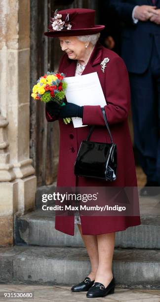 Queen Elizabeth II attends the 2018 Commonwealth Day service at Westminster Abbey on March 12, 2018 in London, England.