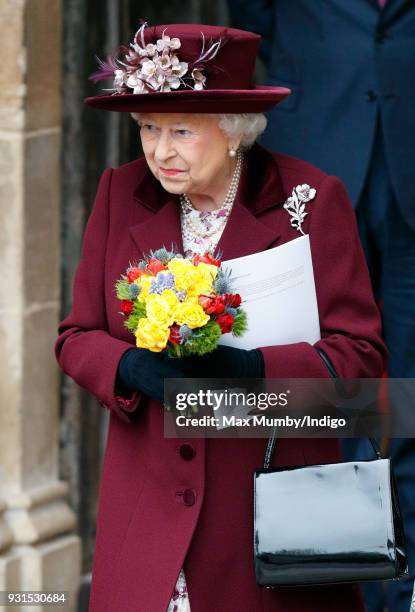 Queen Elizabeth II attends the 2018 Commonwealth Day service at Westminster Abbey on March 12, 2018 in London, England.