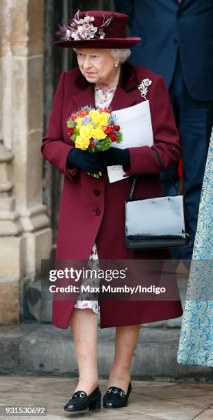 Queen Elizabeth II attends the 2018 Commonwealth Day service at Westminster Abbey on March 12, 2018 in London, England.