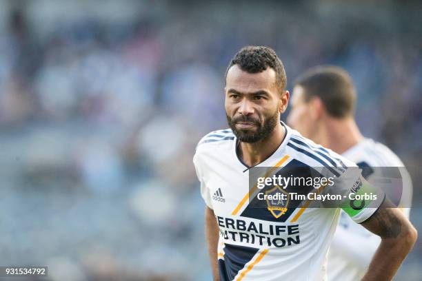 March 11: Ashley Cole of Los Angeles Galaxy during the New York City FC Vs LA Galaxy regular season MLS game at Yankee Stadium on March 11, 2018 in...