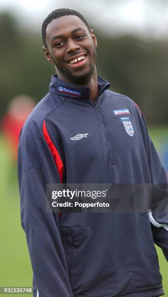 Ledley King during the England squad's training session at Bisham Abbey near Marlow on February 11, 2002.