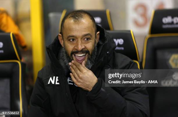 Nuno Espirito Santo manager / head coach of Wolverhampton Wanderers during the Sky Bet Championship match between Wolverhampton Wanderers and Reading...