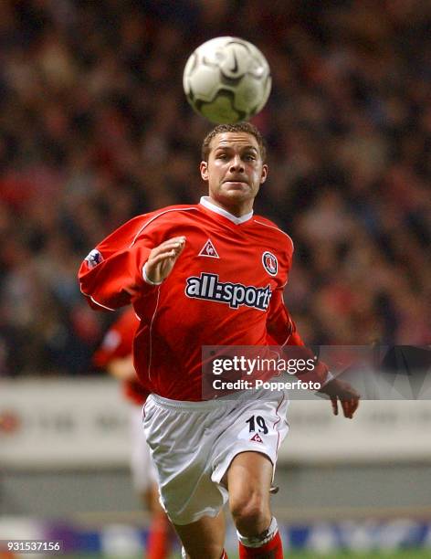 Luke Young of Charlton Athletic in action during the FA Barclaycard Premiership match between Charlton Athletic and West Bromwich Albion at The...