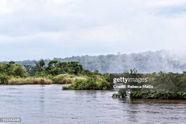 iguazu river near of devil's throat  waterfall - garganta del diablo fotografías e imágenes de stock