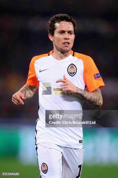 Bernard of Shakhtar Donetsk in action during the UEFA Champions League Round of 16 Second Leg match between AS Roma and Shakhtar Donetsk at Stadio...