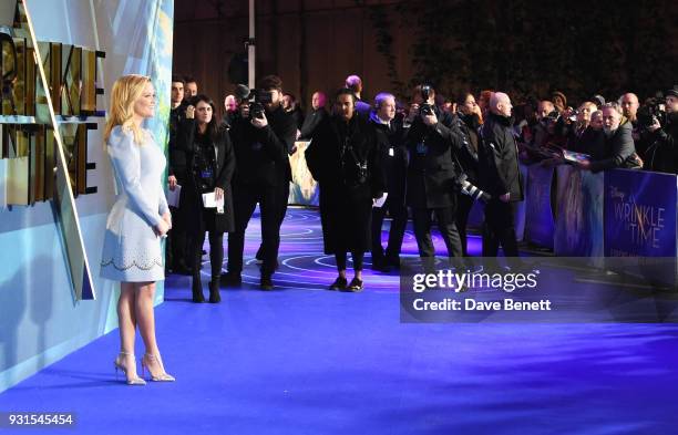 Reese Witherspoon attends the European Premiere of "A Wrinkle In Time" at the BFI IMAX on March 13, 2018 in London, England.