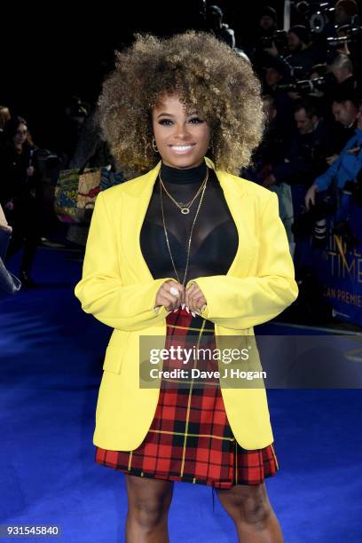 Fleur East attends the European Premiere of 'A Wrinkle In Time' at BFI IMAX on March 13, 2018 in London, England.