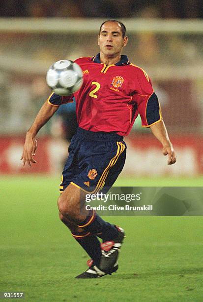 Manuel Pablo of Spain runs with the ball during the International Friendly match against Japan played at the El Arcangel Stadium in Cordoba, Spain....