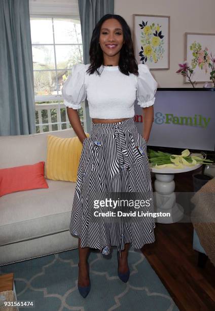 Actress Candice Patton visits Hallmark's "Home & Family" at Universal Studios Hollywood on March 13, 2018 in Universal City, California.