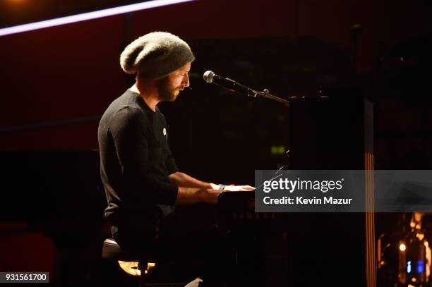 Recording artist Chris Martin of Coldplay performs onstage during 60th Annual GRAMMY Awards - I'm Still Standing: A GRAMMY Salute To Elton John at...