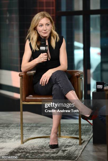 Juliet Rylance visits Build to discuss the series "McMafia" at Build Studio on March 13, 2018 in New York City.