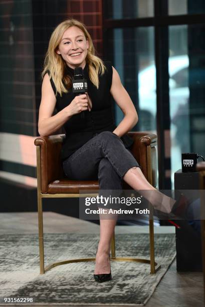 Juliet Rylance visits Build to discuss the series "McMafia" at Build Studio on March 13, 2018 in New York City.