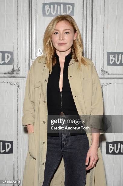 Juliet Rylance visits Build to discuss the series "McMafia" at Build Studio on March 13, 2018 in New York City.