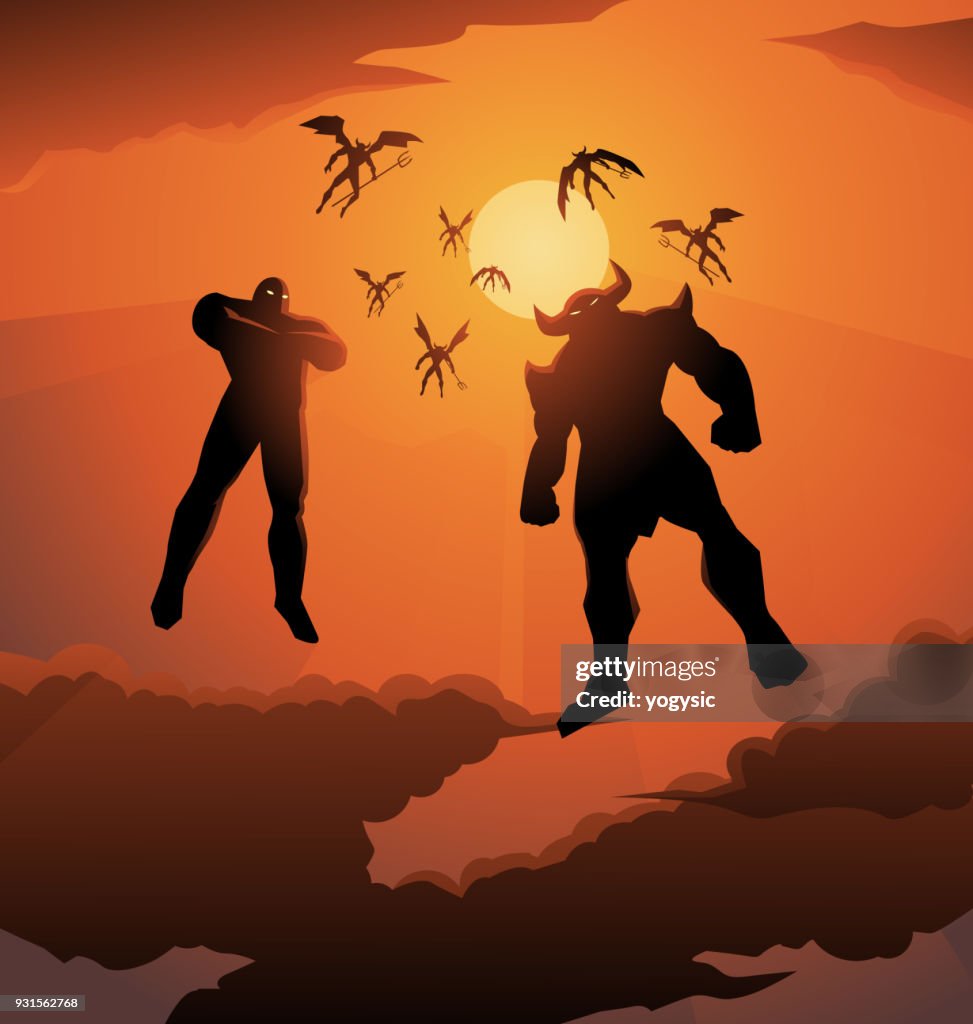 Vector Super Villain Invasion from the Sky