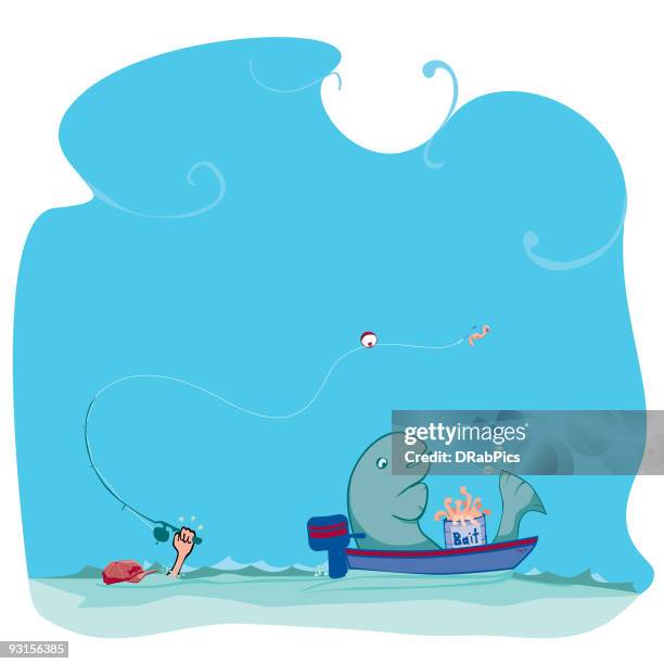 catch and release or the one that got away - fishing float stock illustrations