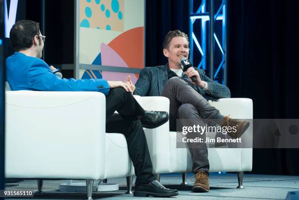 Indiewire Deputy Editor and Chief Film Critic Erick Kohn talks with Ethan Hawke during the SXSW Film session "A Conversation With Ethan Hawke" on...