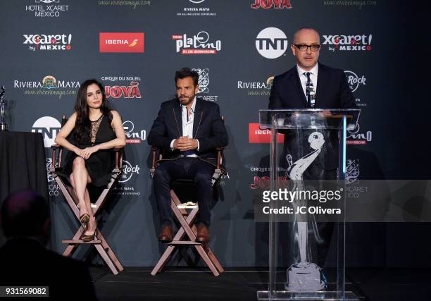 Journalist Juan Carlos Ariciniegas speaks during the 5th Annual Premios PLATINO Of Iberoamerican Cinema Nominations Announcement at Hollywood...