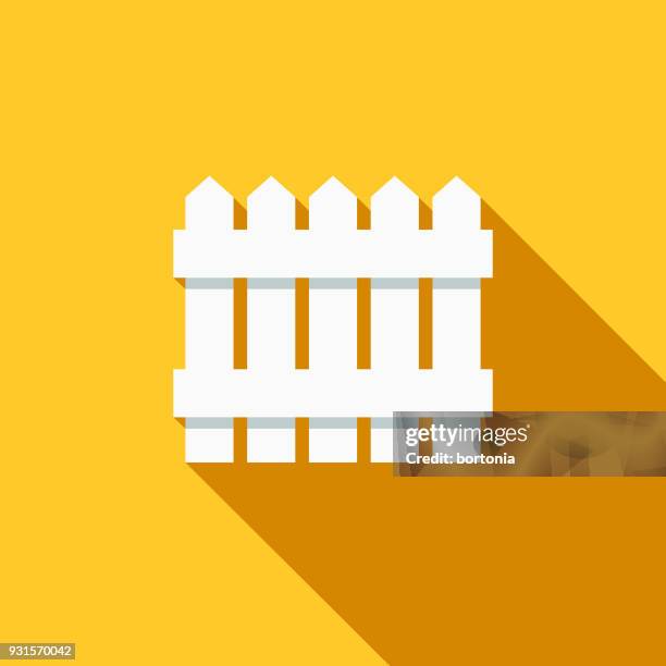 stockillustraties, clipart, cartoons en iconen met platte ontwerp tuinieren pictogram met kant schaduw schermen - picket fence