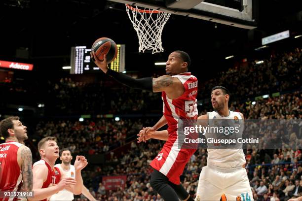 Curtis Jerrells, #55 of AX Armani Exchange Olimpia Milan in action during the 2017/2018 Turkish Airlines EuroLeague Regular Season Round 26 game...