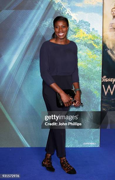 Christine Ohuruogu attends the European Premiere of 'A Wrinkle In Time' at BFI IMAX on March 13, 2018 in London, England.