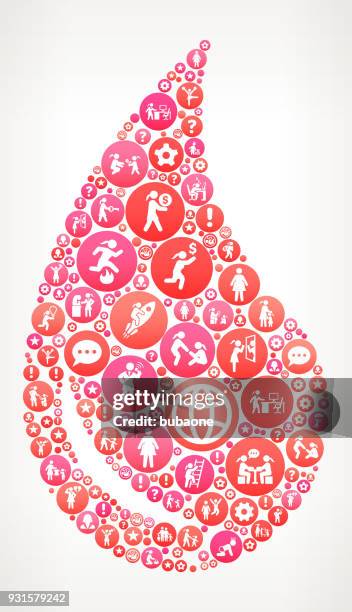 water drop women female empowerment icons vector background - tear strength icon stock illustrations