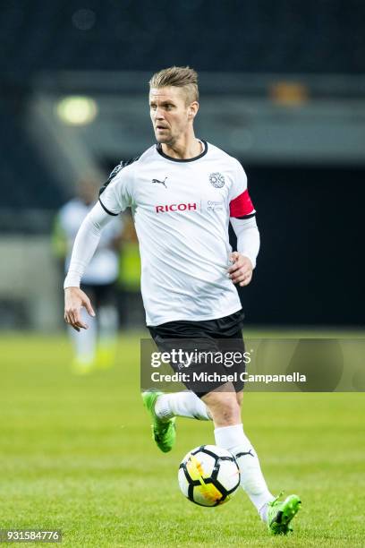 Nordin Gerzic of Orebro SK runs with the ball during a Swedish Cup quarter final match between AIK and Orebro SK at Friends arena on March 13, 2018...