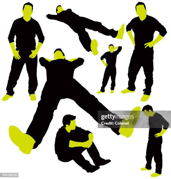 attitude silhouettes 02 - reenactment stock illustrations