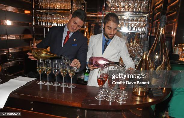 General view of the atmosphere at the launch of Champagne Armand de Brignac Blanc de Blancs en Magnum at Casa Cruz on March 13, 2018 in London,...