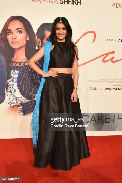 Sonali Shah attends the UK Premiere of "Cake" at the Vue West End on March 13, 2018 in London, England.