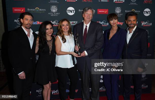 Adrian Lastra, Martha Higareda, Elvi Cano, John Bailey, Jackie Cruz and Eugenio Derbez attend the 5th Annual Premios PLATINO Of Iberoamerican Cinema...