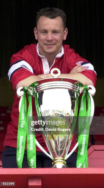 April 2001 Kingsley Jones, the Gloucester captain, with the Heineken European Cup the semi final of which against Leicester is to be played on...