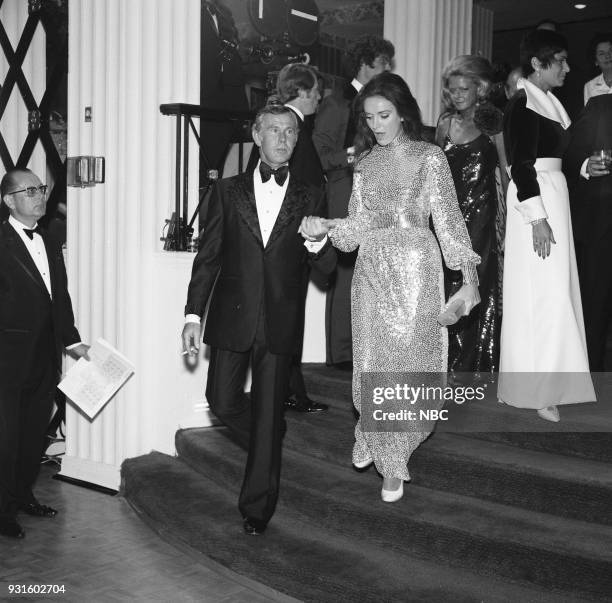 10th Anniversary Party" -- Pictured: Johnny Carson, Joanna Holland during the 'Tonight Show Starring Johnny Carson' 10th Anniversary party on...