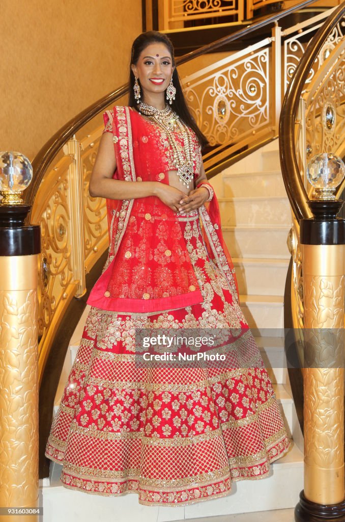 Indian model wearing an exquisite bridal lehenga